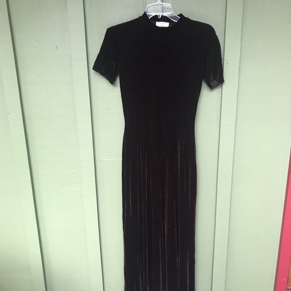 Bruno Deluc for Kush Long Velvet Turtleneck dress
